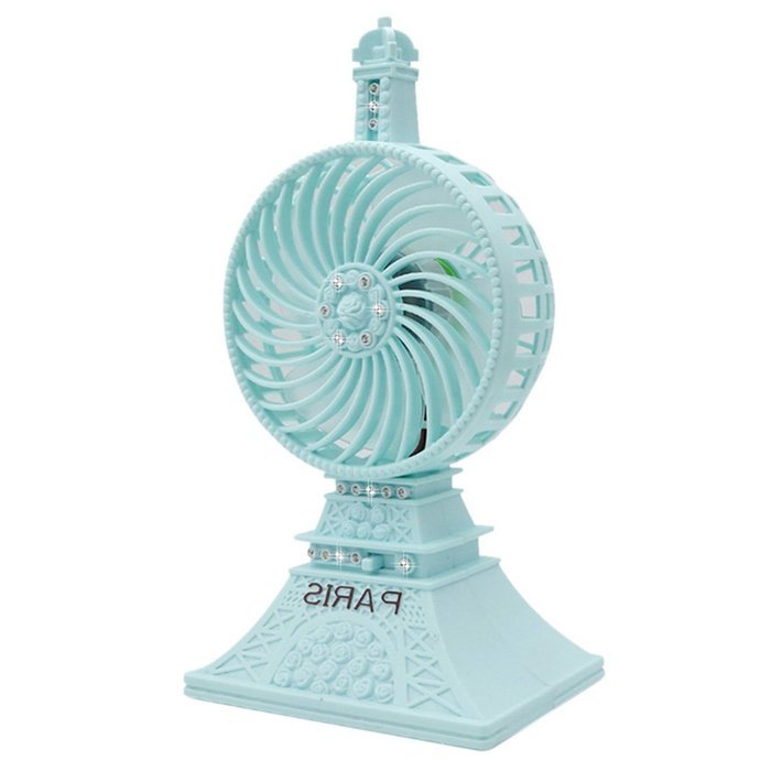 ZXK CO Portable USB Desktop Fan Eiffel Tower Rechargeable Table Fan Built-in Li-ion Battery Cooling Fan ideal... N13