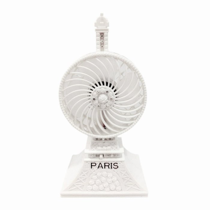 ZXK CO Portable USB Desktop Fan Eiffel Tower Rechargeable Table Fan Built-in Li-ion Battery Cooling Fan ideal... N14