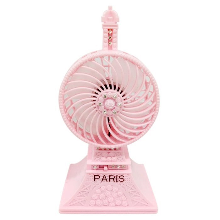 ZXK CO Portable USB Desktop Fan Eiffel Tower Rechargeable Table Fan Built-in Li-ion Battery Cooling Fan ideal... N15