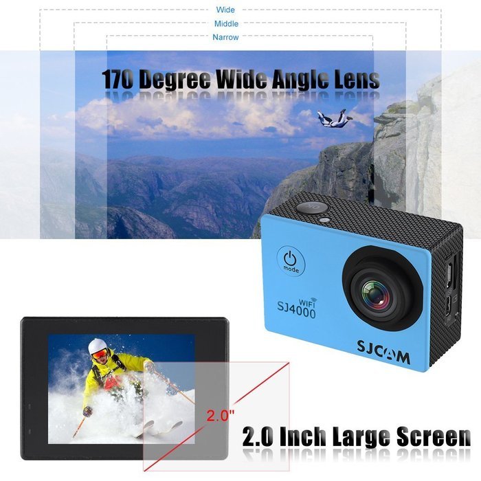 SJCAM SJ4000 WiFi 2.0" LCD Screen 1080P 30fps Full HD 12MP Waterproof 30M NTK96655 Action Sports Camera DV 170... N4