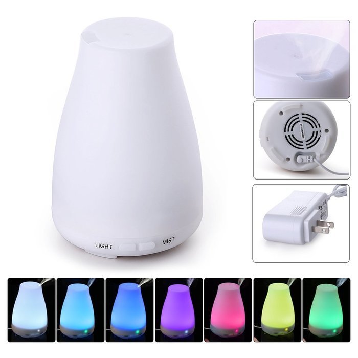 Essential Oil Diffuser, Top Home Dec Aromatherapy Diffuser Portable Ultrasonic Aroma Humidifier with 7 Color Changing... N4