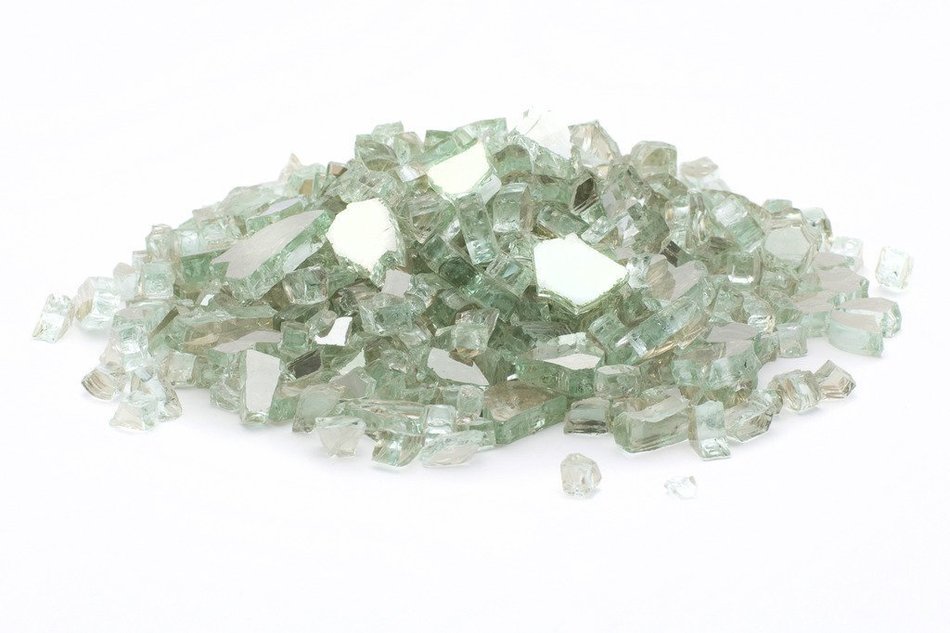 Dragon Glass 1/4" Reflective Tempered Firepit Fire Glass, 25 lb, Crystal N22