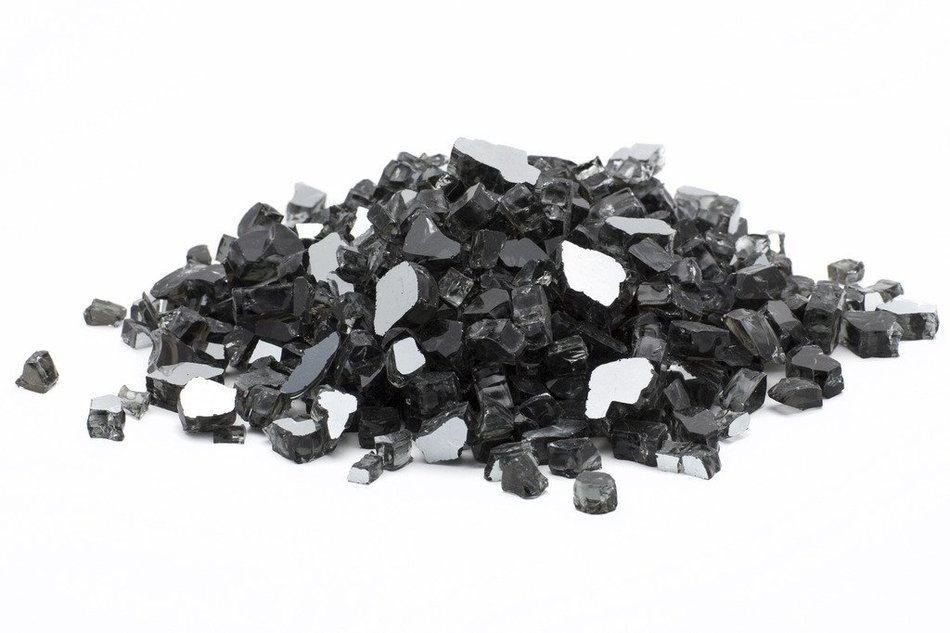Dragon Glass 1/4" Reflective Tempered Firepit Fire Glass, 25 lb, Crystal N23