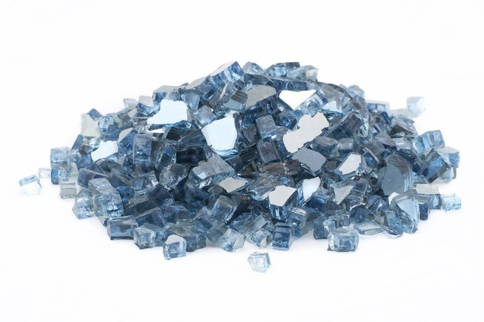 Dragon Glass 1/4" Reflective Tempered Firepit Fire Glass, 25 lb, Crystal N24