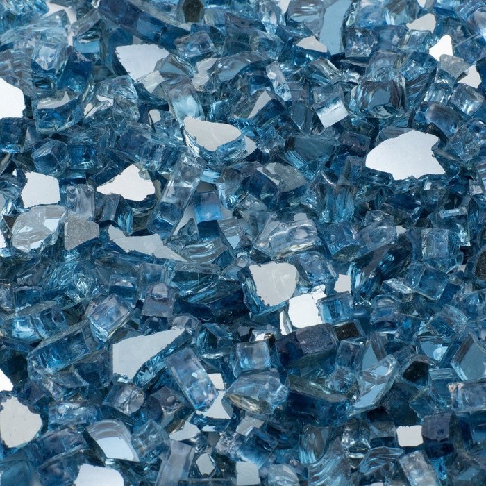 Dragon Glass 1/4" Reflective Tempered Firepit Fire Glass, 25 lb, Crystal N25