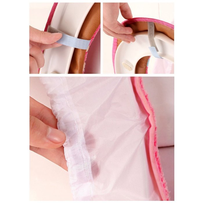 Yaheeda Toilet Seat Cover,Lovely Feet Design Coral Fleece Closestool Bathroom Warmer Pads Set,Coffee N7