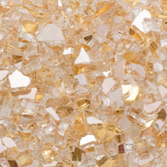 Dragon Glass 1/4" Reflective Tempered Firepit Fire Glass, 25 lb, Crystal N26