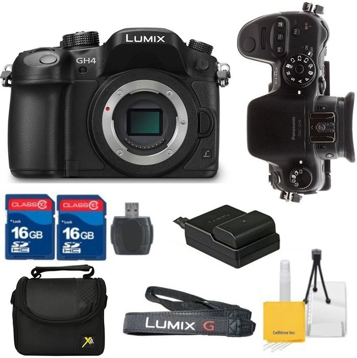 Panasonic Professional DSLR Camera Kit With Panasonic GH4 Body Only + Original Panasonic Accessories + 32GB Memory...