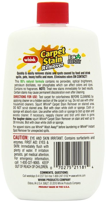 Whink Carpet Stain Remover, 10-Ounce Bottle (Pack of 6) N2