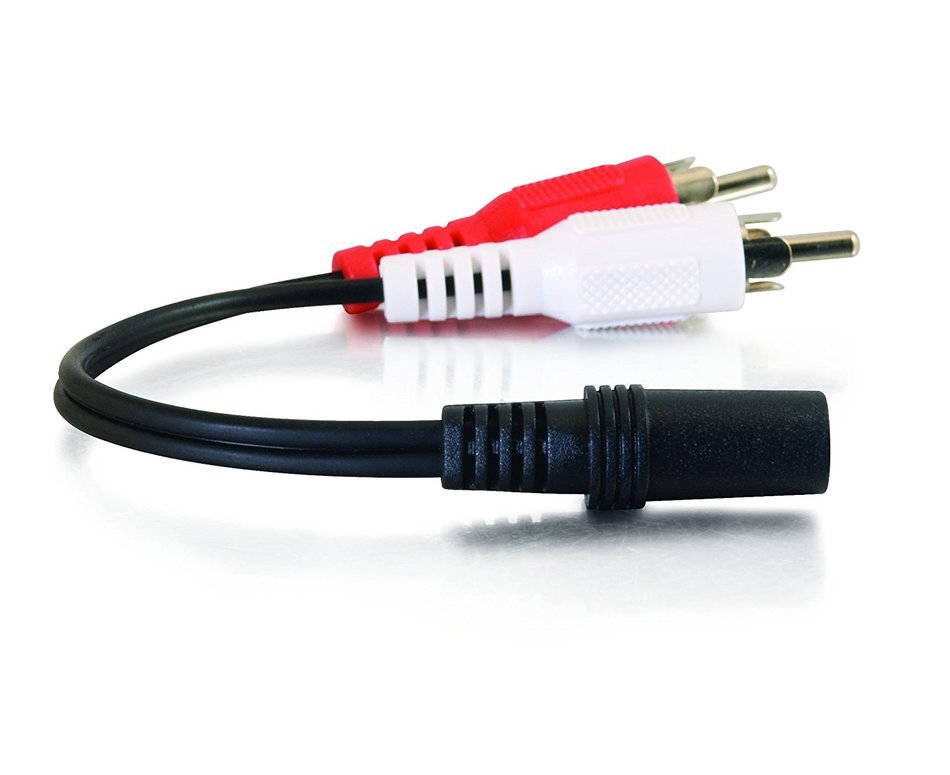 C2G / Cables To Go 40424 Value Series One 3.5mm Stereo Female to Two RCA Stereo Male Y-Cable (6 Inch, Black)