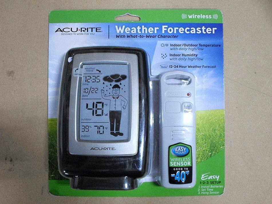 Acu-Rite Wireless Weather Forcaster with How to Dress Character - Black N2