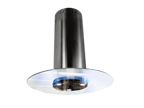 NT AIR Island Range Hood Designer Glass Lights 28" KA-223-BLK NT AIR Made in Italy.