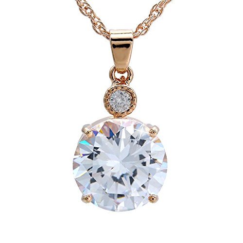 Women Elegant Jewelry White zircon Statement Bib Chain Pendant Necklace wedding N2
