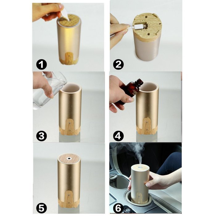 GerTong Car Charger Essential Oil Diffuser, 50ml Mini Ultrasonic Aroma Cool Mist Humidifier with USB Calbe and... N21