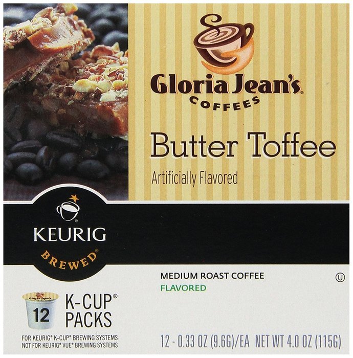 Gloria Jean's Butter Toffee, Keurig K-Cups, 72 Count N8