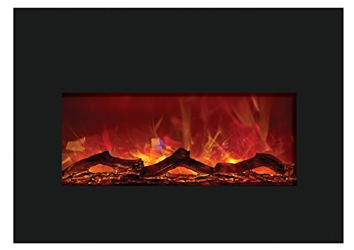 Amantii Large Electric Fireplace Insert with Black Glass Surround - INSERT-33-4230 N2