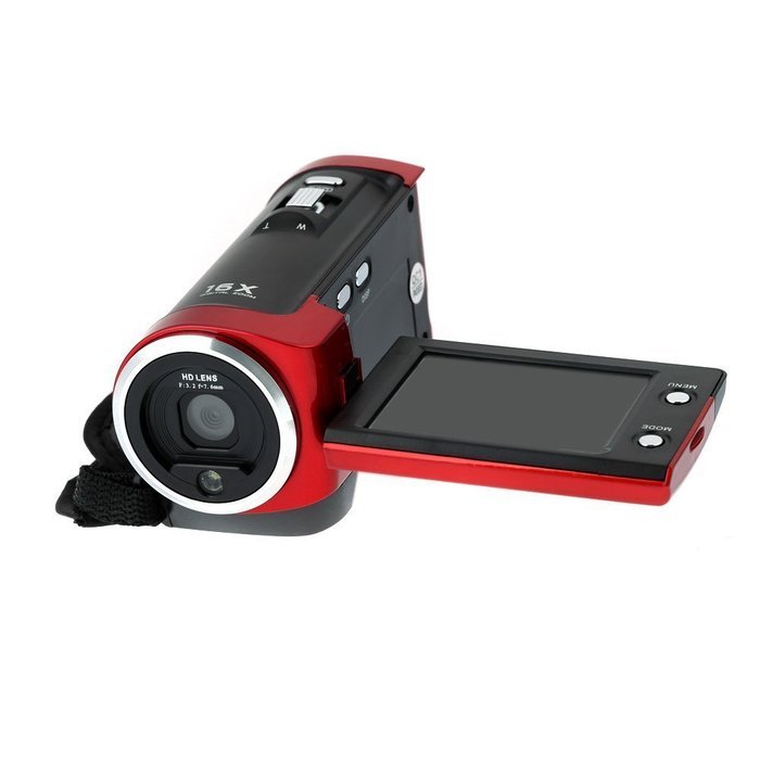 TOOGOO(R) HDV-107 Digital Video Camcorder Camera HD 720P 16MP DVR 2.7'' TFT LCD Screen 16x ZOOM Red N2