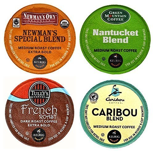 Keurig Coffee Connoisseur's Variety Pack 96 K-Cups includes Green Mountain Nantucket, Tully's French Roast, Newmans... N2