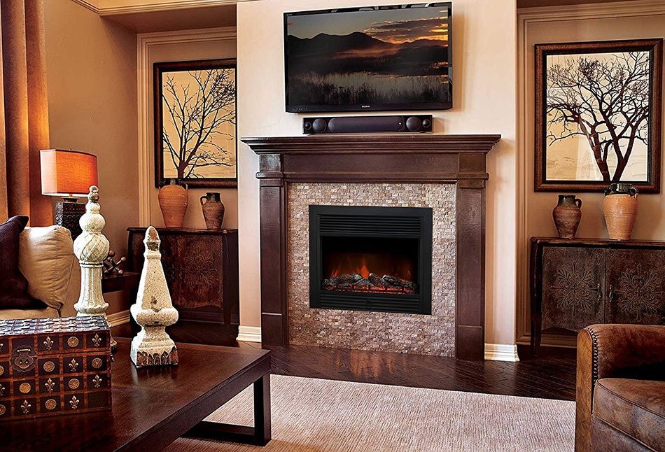 XtremepowerUS 28.5" 1500W 5200BTU Embedded Electric Fireplace Insert Heater W/Remote Control N4