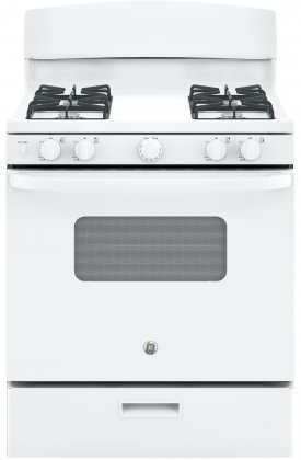 GE JGBS10DEKWW 30" Gas Freestanding Range with 4 Burners, Open Burner, 4.8 cu. ft. Primary Oven Capacity, in White