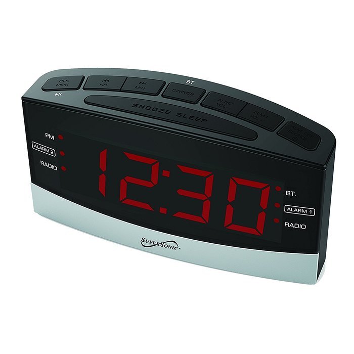 SuperSonic Digital Bluetooth AM/FM Radio Alarm Clock Radio