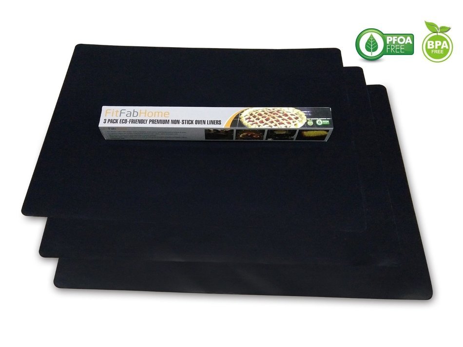 FitFabHome 3 Pack Large Oven Liners | SAFEST On The Market | 100% CERTIFIED PFOA & BPA FREE | Reusable,Non-Stick...