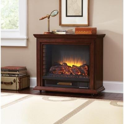 Derry 32 in. Compact Infrared Electric Fireplace in Cherry