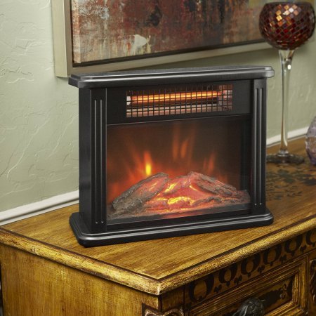 Lifesource Durable, Effiecient,, Tabletop Infrared Personal Space Heater with Realistic Flame Effect N3
