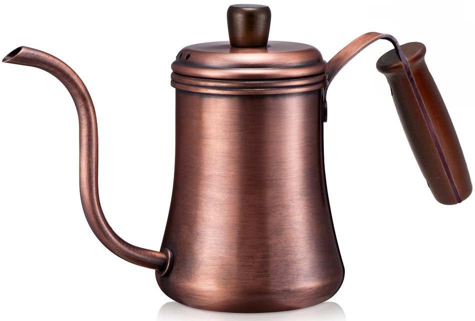 Diguo Classic Pour Over Drip Coffee Kettle, Premium Stainless Steel with Copper Coating Gooseneck Coffee Tea Pot...