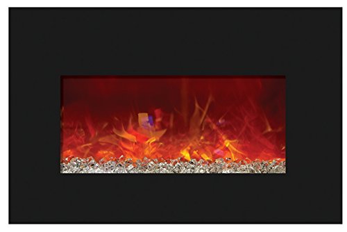 Amantii Medium Electric Fireplace Insert with Black Glass Surround - INSERT-30-4026