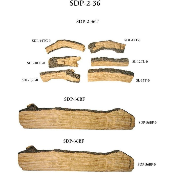 Peterson Real Fyre 36-inch Split Oak Designer Plus Outdoor See-thru Log Set With Vented Propane Stainless G45...