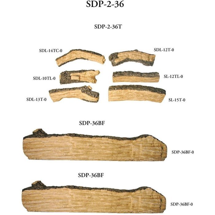 Peterson Real Fyre Split Oak Gas Log Set With Vented Gas ANSI Certified G46 Burner Electronic On Off Remote