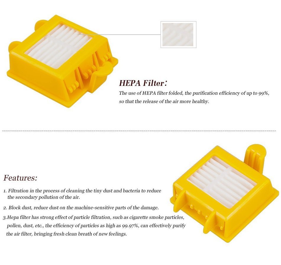 I-clean For iRobot Roomba 770, 780, 790 Vacuum Cleaner Accessories,Including 3pcs Filters, 3pcs Side Brushes,... N4
