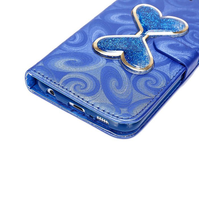 Galaxy S6 Case,Galaxy S6 Wallet Case, PHEZEN Bling Liquid Glitter Love Heart Floating 3D Hourglasses Luxury Pu... N31
