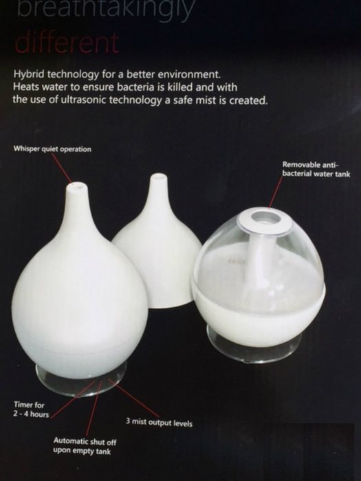 Objecto HM-18WH H2 Hybrid Humidifier, One Size, White N5