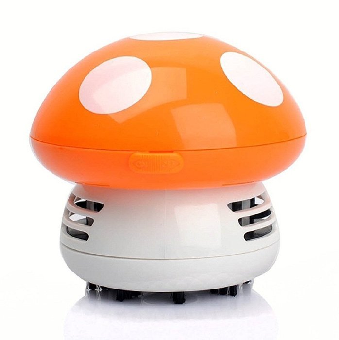 Vipe Desktop Vacuum Cartoon Mushroom Desk Dust Cleaner Mini Table Dust Vaccum Cleaner (Orange) N4