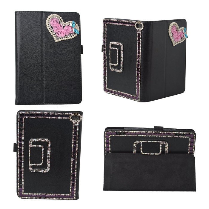 Spritech(TM) Luxury Bling Rhinestone Design Elegant Flower Decor Smart-shell Stand Cover for Amazon Kindle Fire... N27