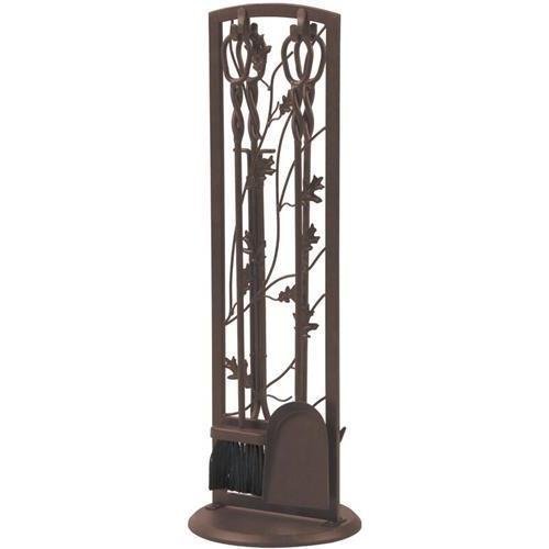 Panacea 15913 5 Pc. Oak Leaf Fireplace Toolset - Colonial Brown.