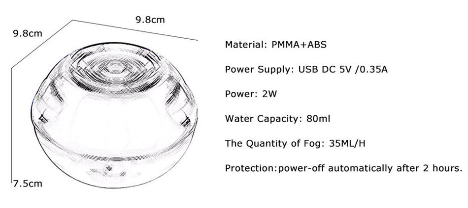 Familybuy Mini Air Humidifer, Mini USB Humidifier Air Diffuser Purifier Home Crystal LED Night Light Quiet Ultrasonic... N4