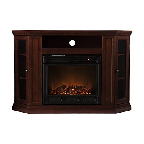Belvedere Cherry Modern Media Console Fireplace