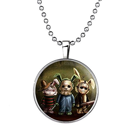 Cartoon Rabbits Glow in the Dark Xmas Necklace Pendant Fashion Jewelry Party New