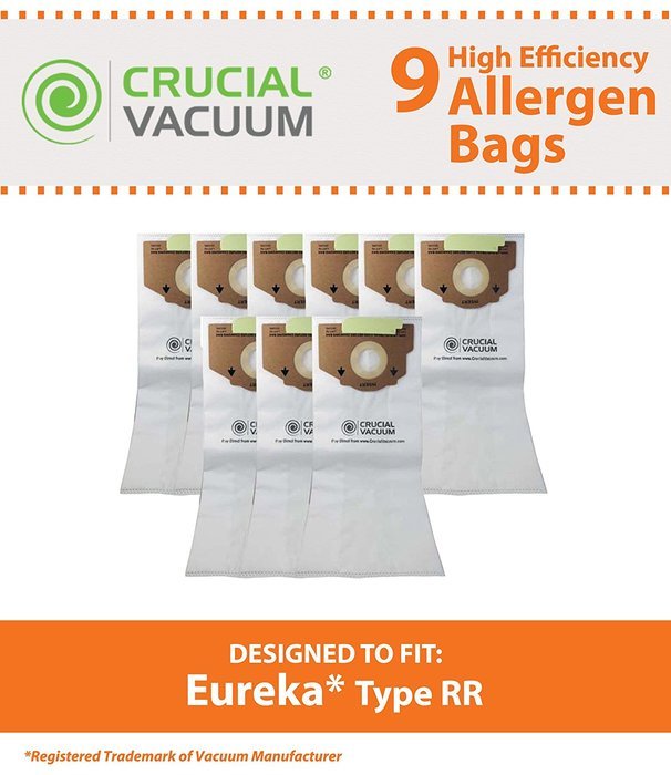 9 Eureka Style RR Allergen Filtration Vacuum Bags - Compare With Eureka Part # 61115, 61115A, 61115B; Designed...