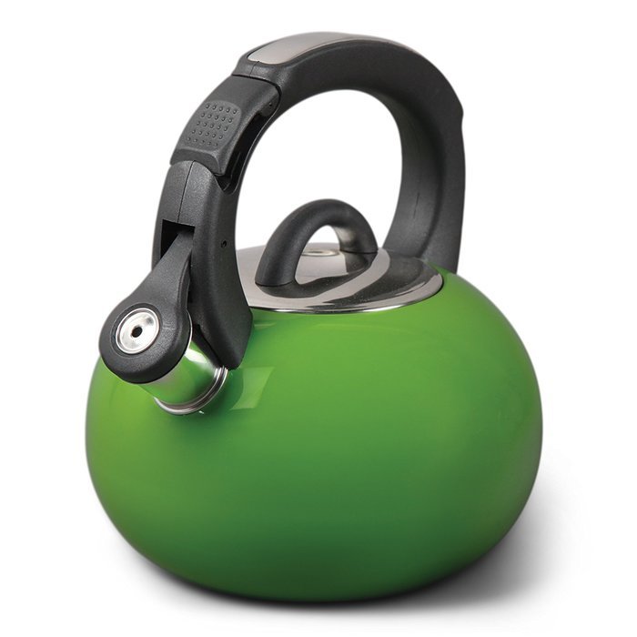 Mr Coffee Piper Shine Stainless Steel Tea Kettle, 2 quart, Green N3