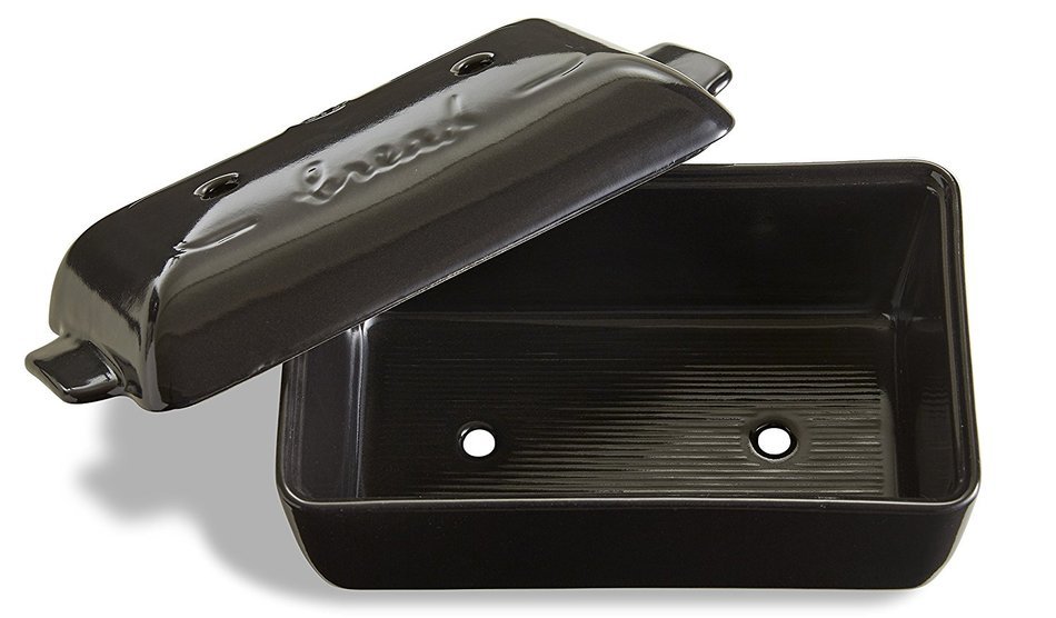 Emile Henry Made In France Flame Bread Loaf Baker, 9.4 x 5", Charcoal N7