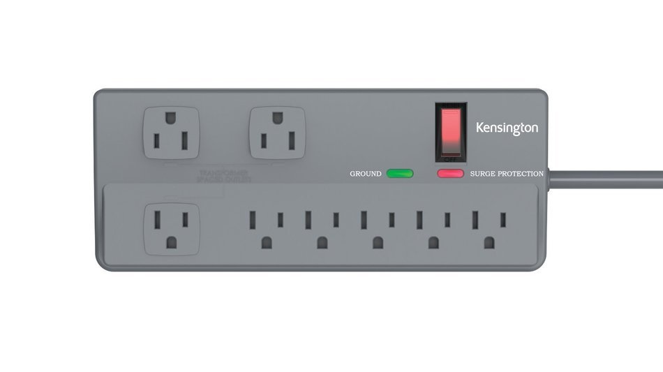 Kensington K38214NA Guardian Standard Power Strip, 125V, 6 Outlet 4-Foot Power Cord N5