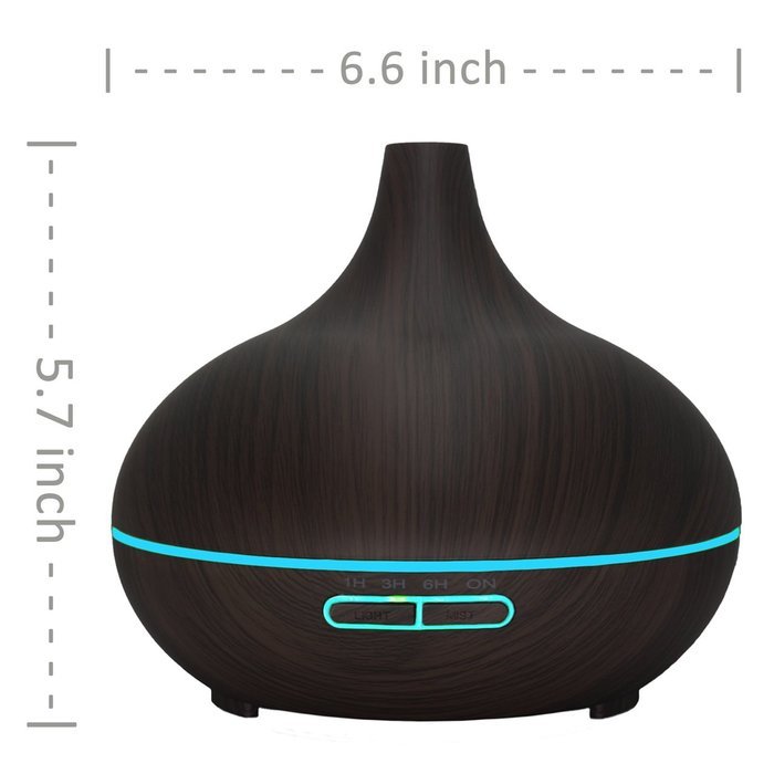 Essential Oil Diffuser 300ml Cool Mist Humidifier Ultrasonic Aroma with Multi-Color Light, Auto Shut-Off and Adjustable... N7