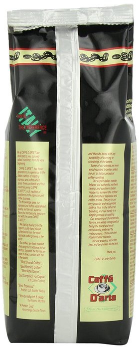 Caffe D'arte Gourmet Meaning of Life Whole Bean Coffee, 16-Ounce Foil Bags (Pack of 2) N22