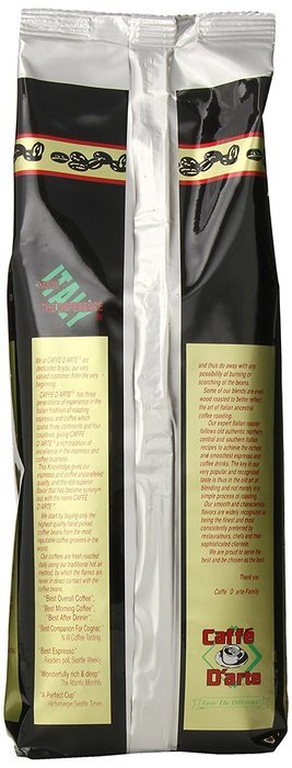 Caffe D'arte Gourmet Meaning of Life Whole Bean Coffee, 16-Ounce Foil Bags (Pack of 2) N27