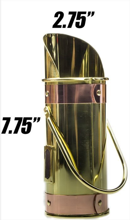 Polished Brass Fireplace Matchstick Holder & 40 Long Matches Bundle. Classic 8 Inch Tall, Two-Tone Design Complements...