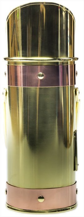 Polished Brass Fireplace Matchstick Holder & 40 Long Matches Bundle. Classic 8 Inch Tall, Two-Tone Design Complements... N2